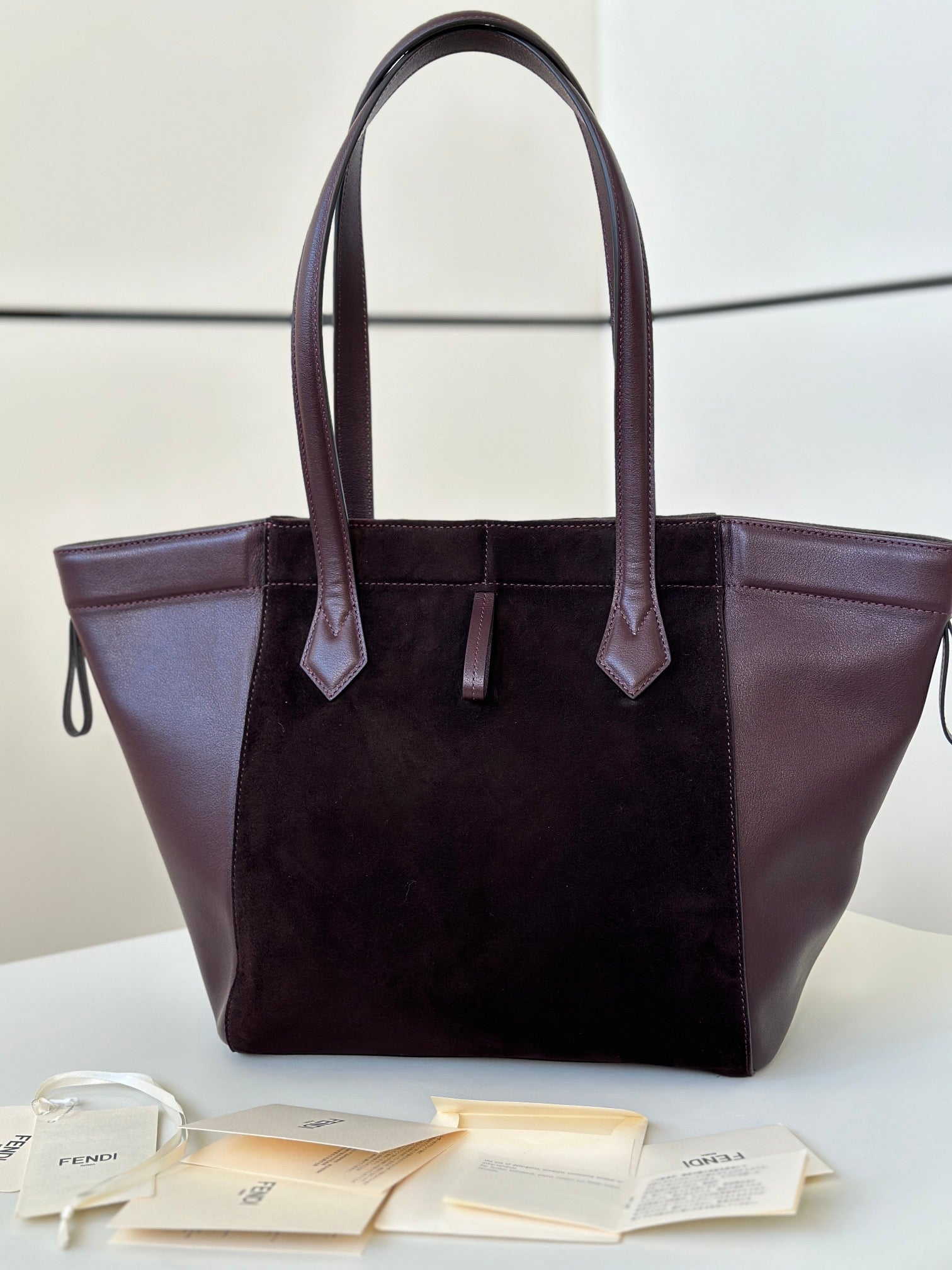 ORIGAMI MEDIUM 27 IN WINE RED LAMBSKIN AND SUEDE mysite