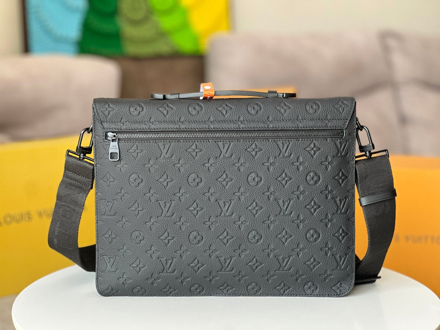 LV S-Lock Briefcase 39cm Black Taurillon Monogram leather mysite