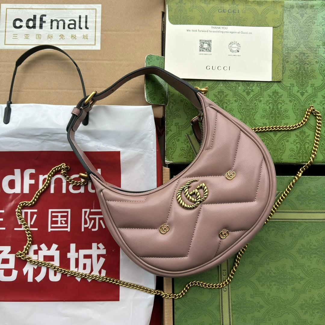 gg marmont half-moon shaped 21cm nude calfskin gold hardware mysite