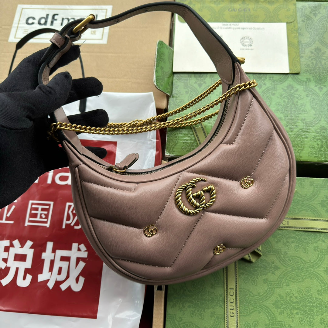 gg marmont half-moon shaped 21cm nude calfskin gold hardware mysite