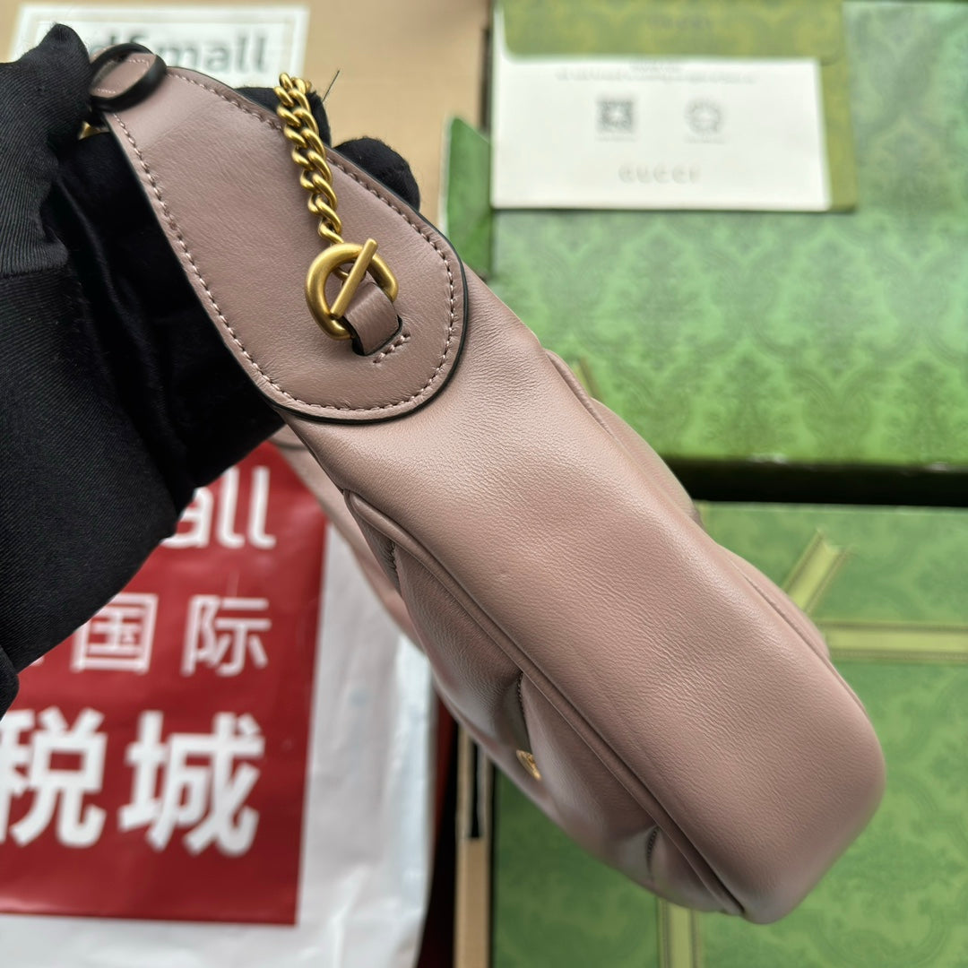 gg marmont half-moon shaped 21cm nude calfskin gold hardware mysite