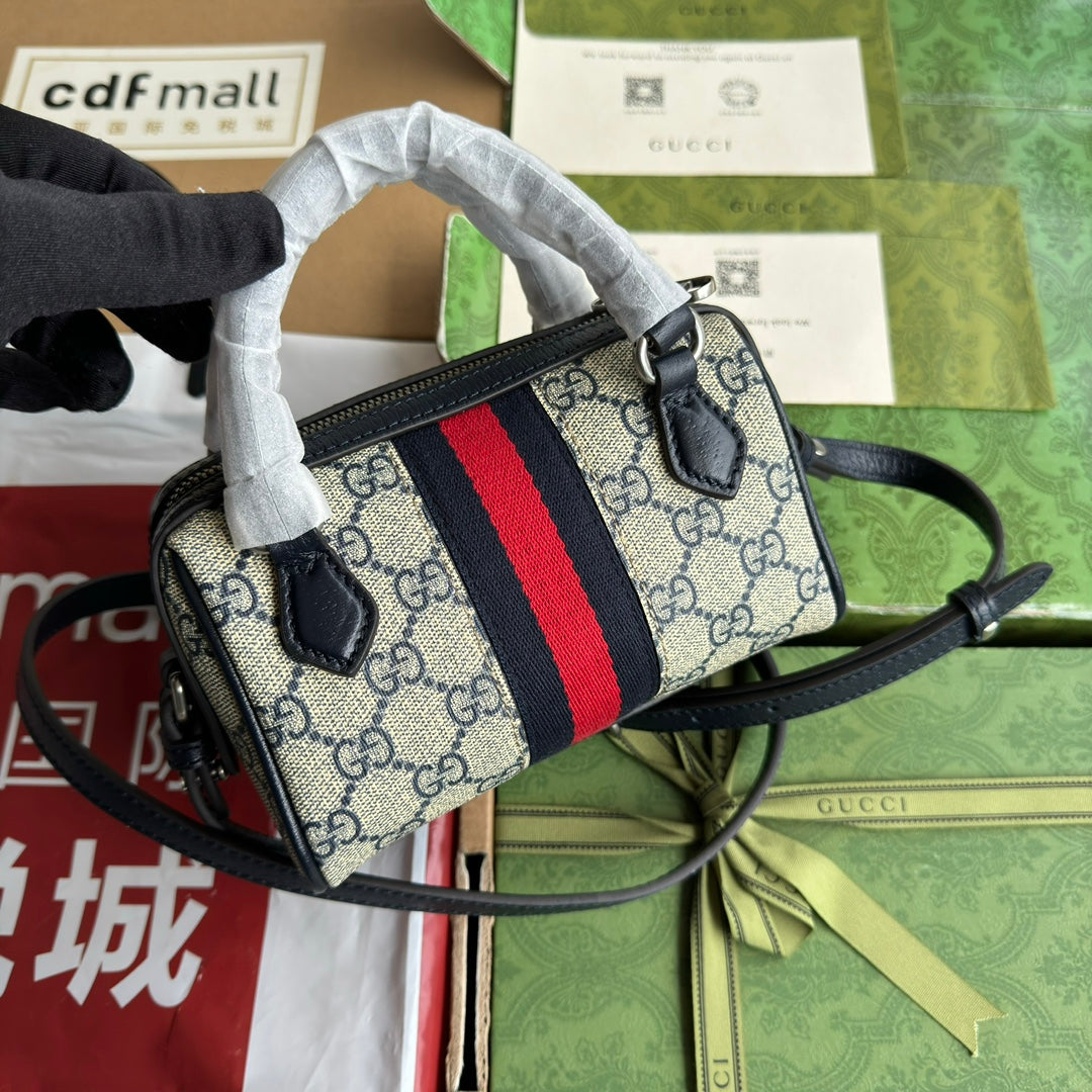 Gucci Ophidia 16.5 Bag Black Ebony Canvas Leather 240092 mysite