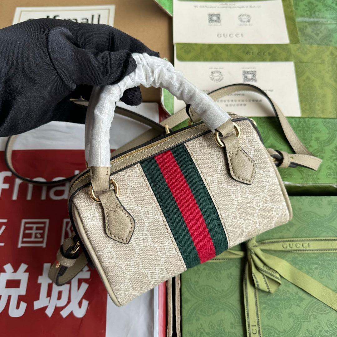 Gucci Ophidia 16.5 Bag Beige Canvas Leather 240093 mysite