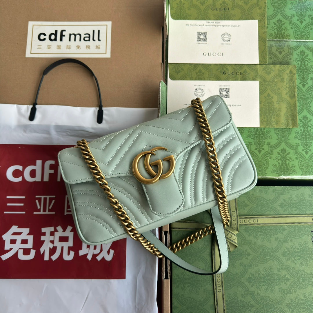 gg marmont 26cm turquoise calfskin gold hardware mysite