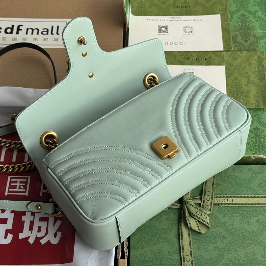 gg marmont 26cm turquoise calfskin gold hardware mysite