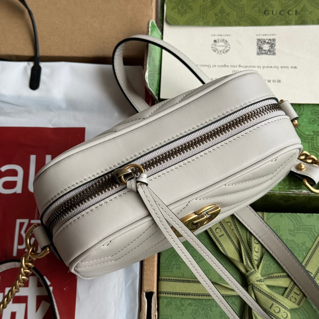 gg marmont mini 18cm zip top cream calfskin gold hardware mysite