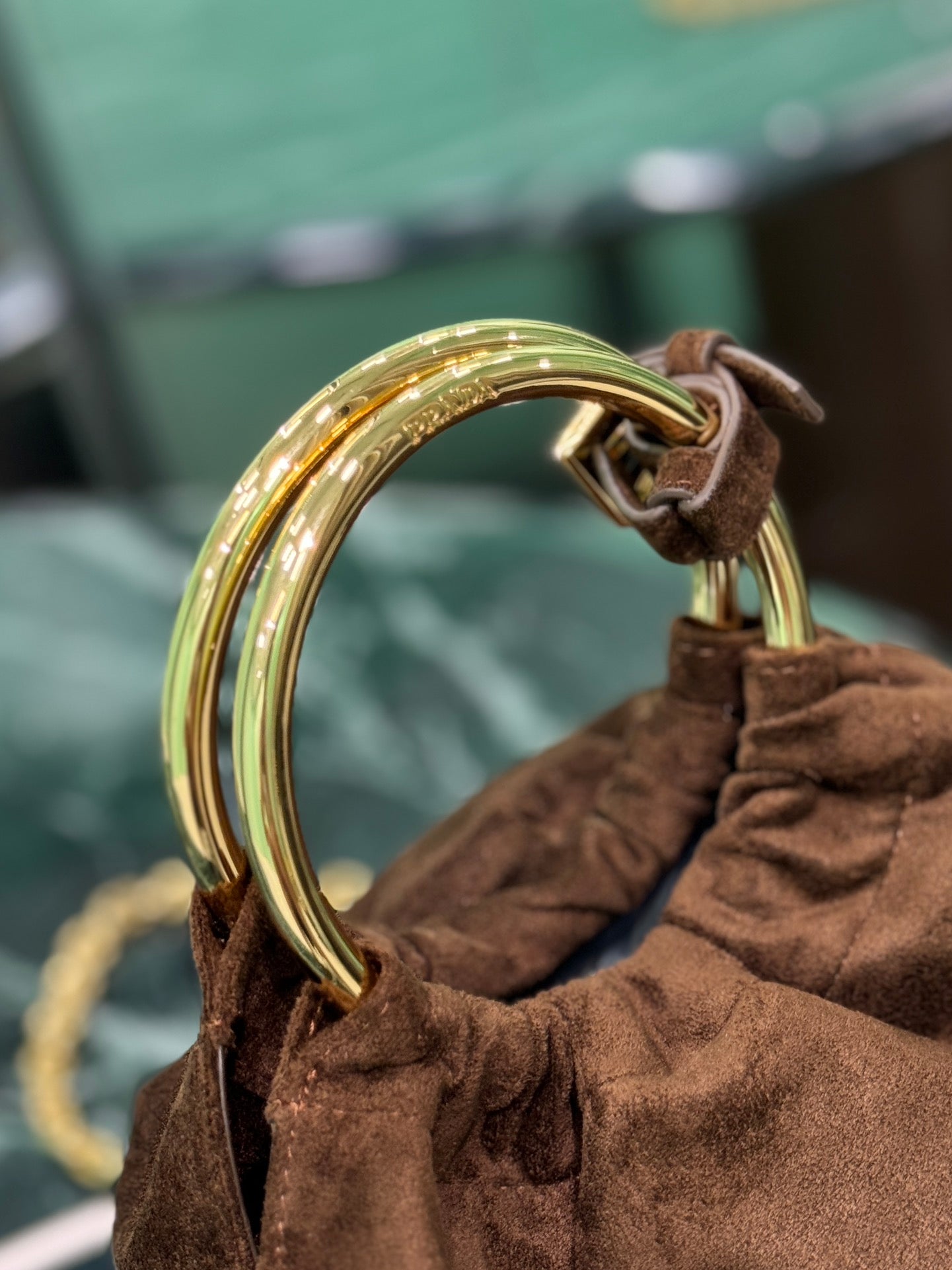 MINI BUCKET BAG 19 IN CHOCOLATE SOFT SUEDE GOLD HARDWARE mysite