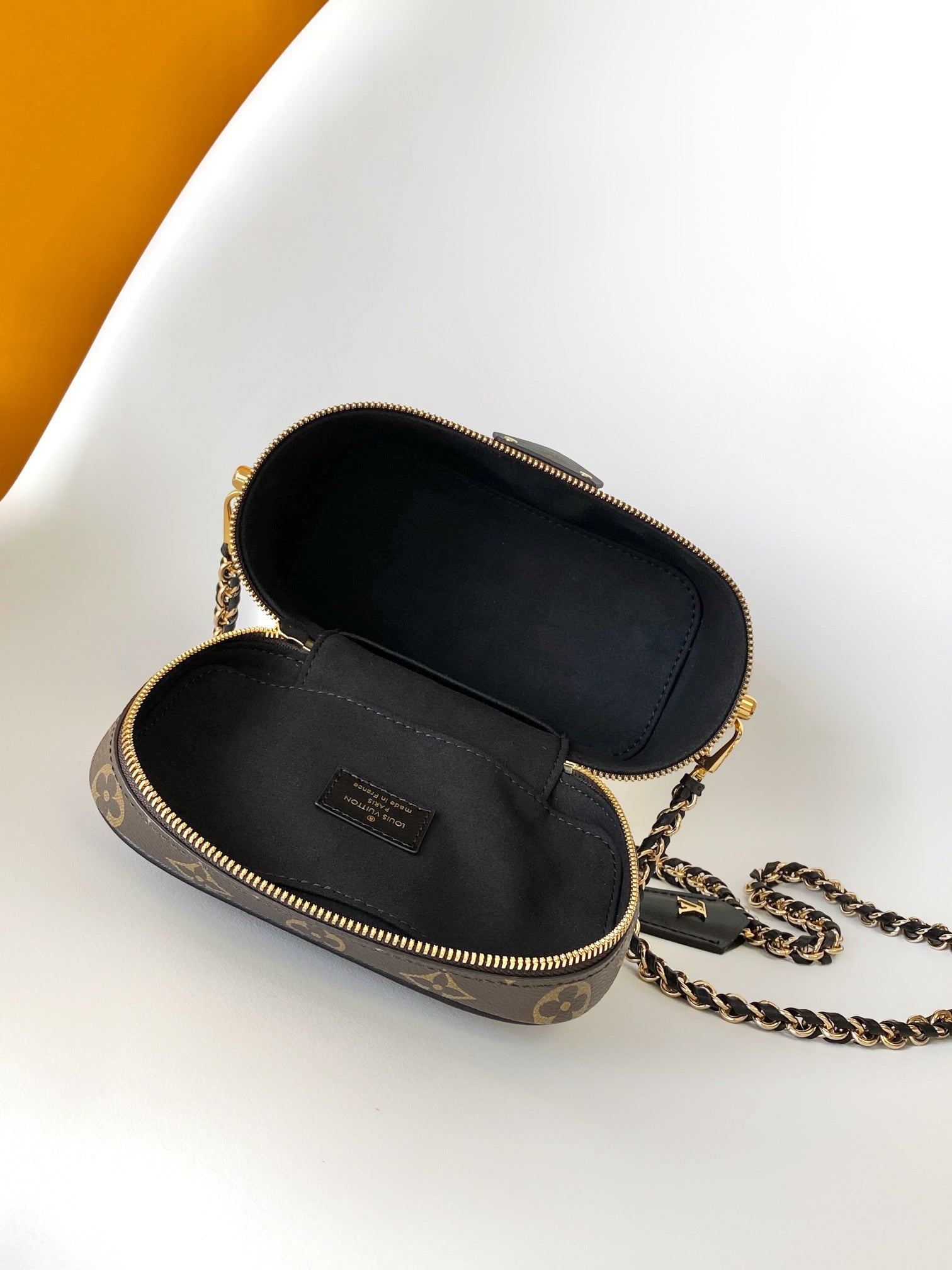 LV M47128 Vanity PM 13cm with Chain Brown Monogram Canvas & Cafskin GHW mysite