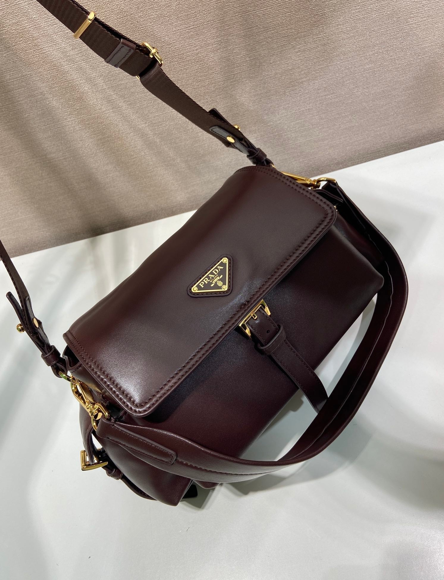 PRA Shoulder Bag Dark Brown Sheepskin 341138 mysite