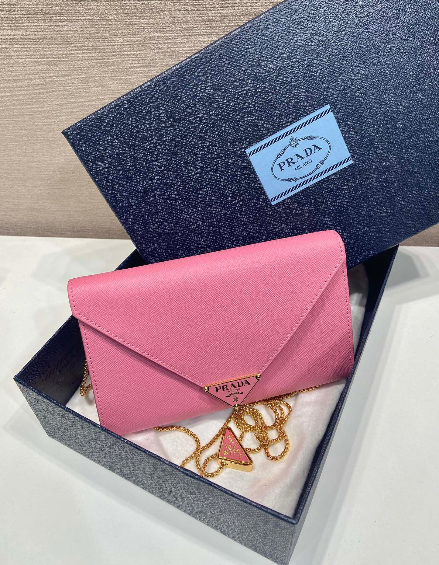 PRA Cross pattern envelope bag pink leather 341153 mysite