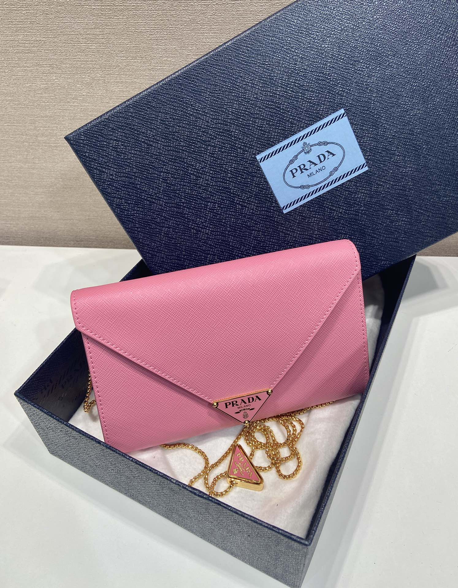 PRA Cross pattern envelope bag pink leather 341153 mysite