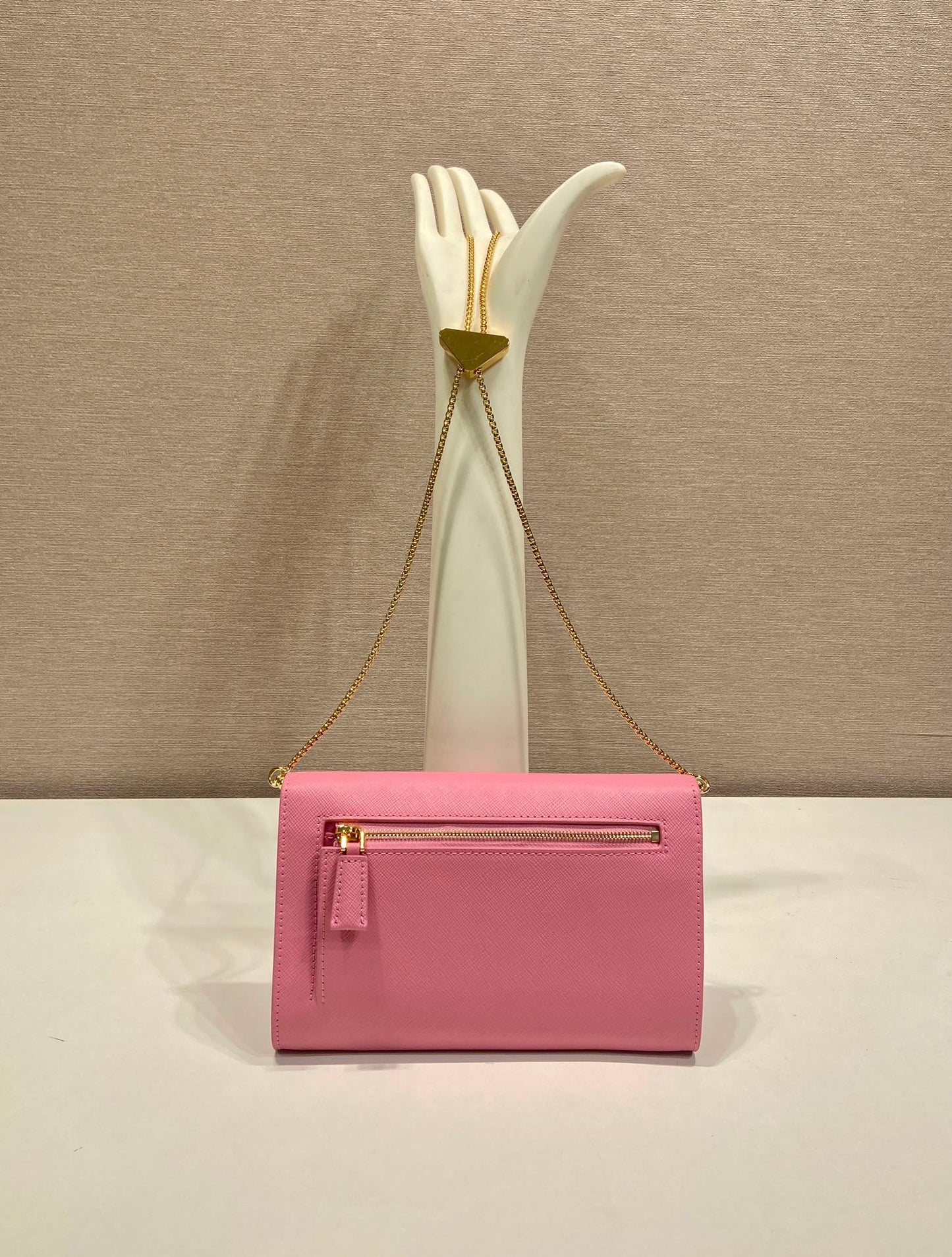 PRA Cross pattern envelope bag pink leather 341153 mysite