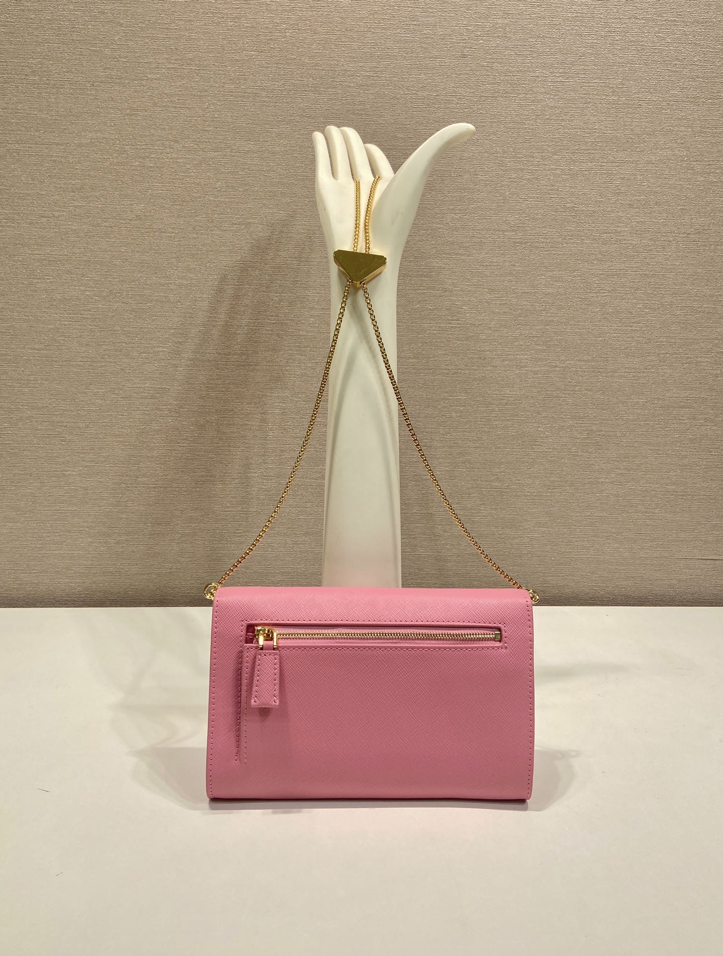 PRA Cross pattern envelope bag pink leather 341153 mysite