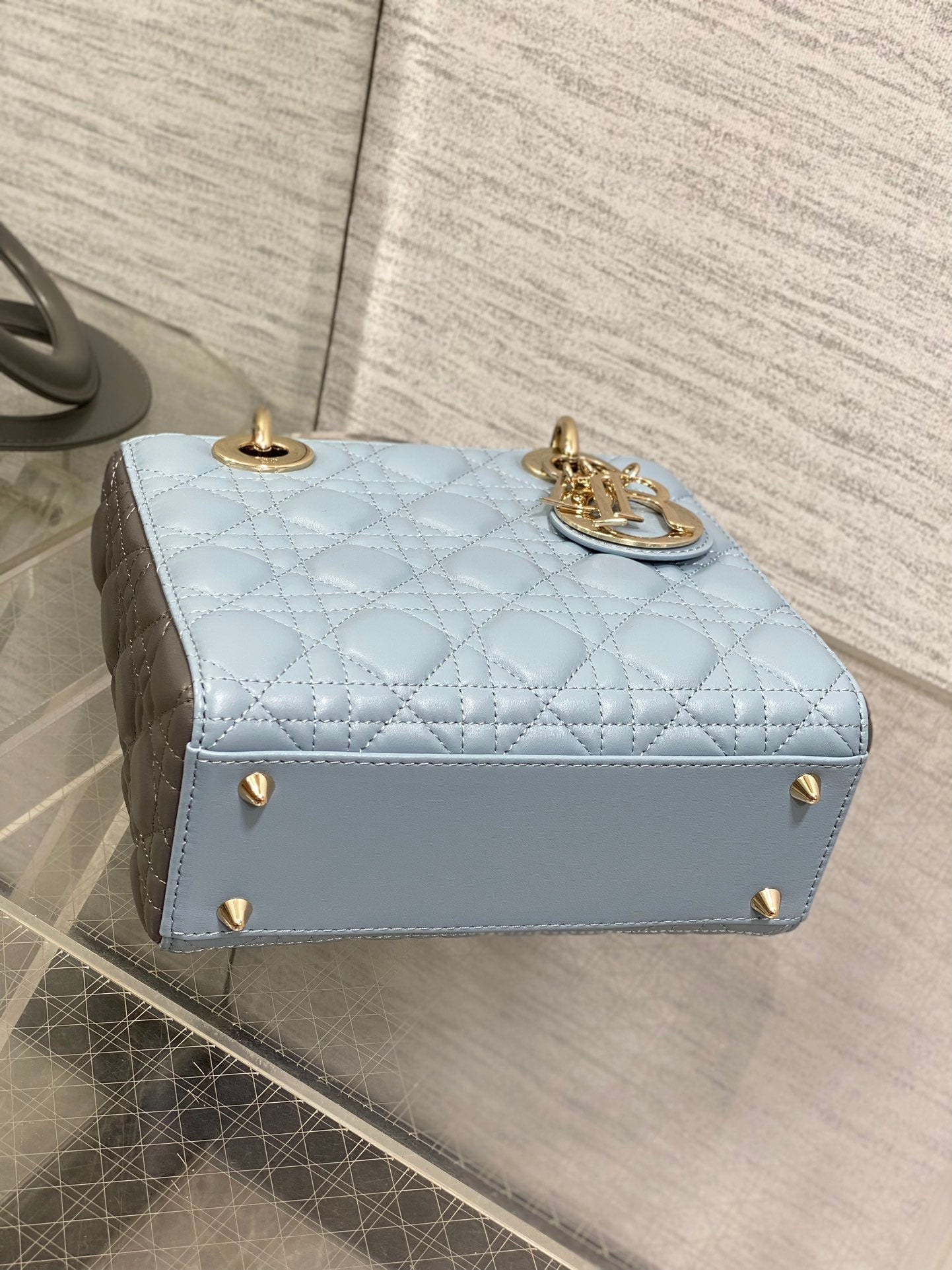 CD Lady Dior Bag Blue Grey Sheepskin 214235 mysite