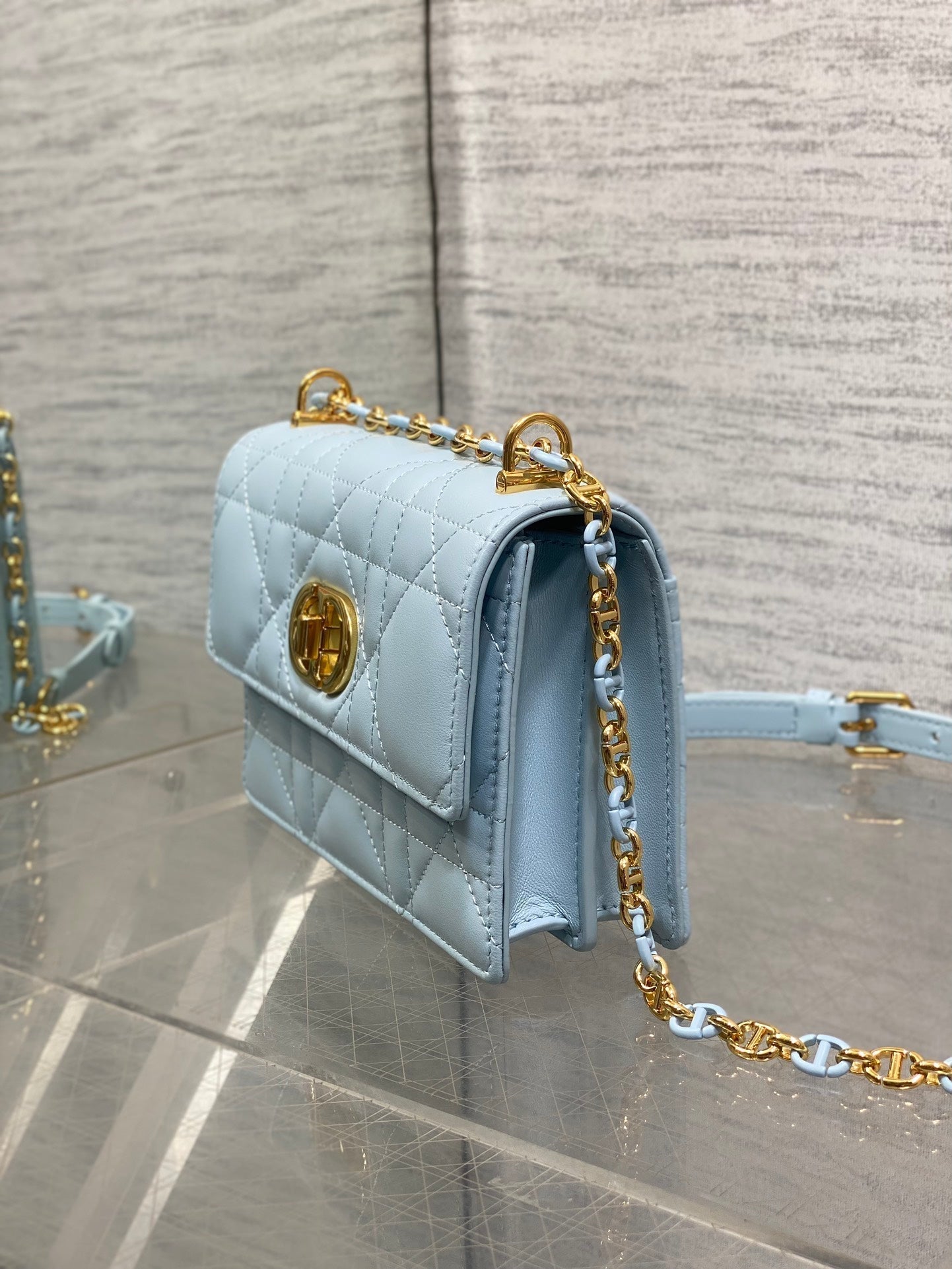CD Miss Caro 17 Bag Blue Calfskin 229248 mysite