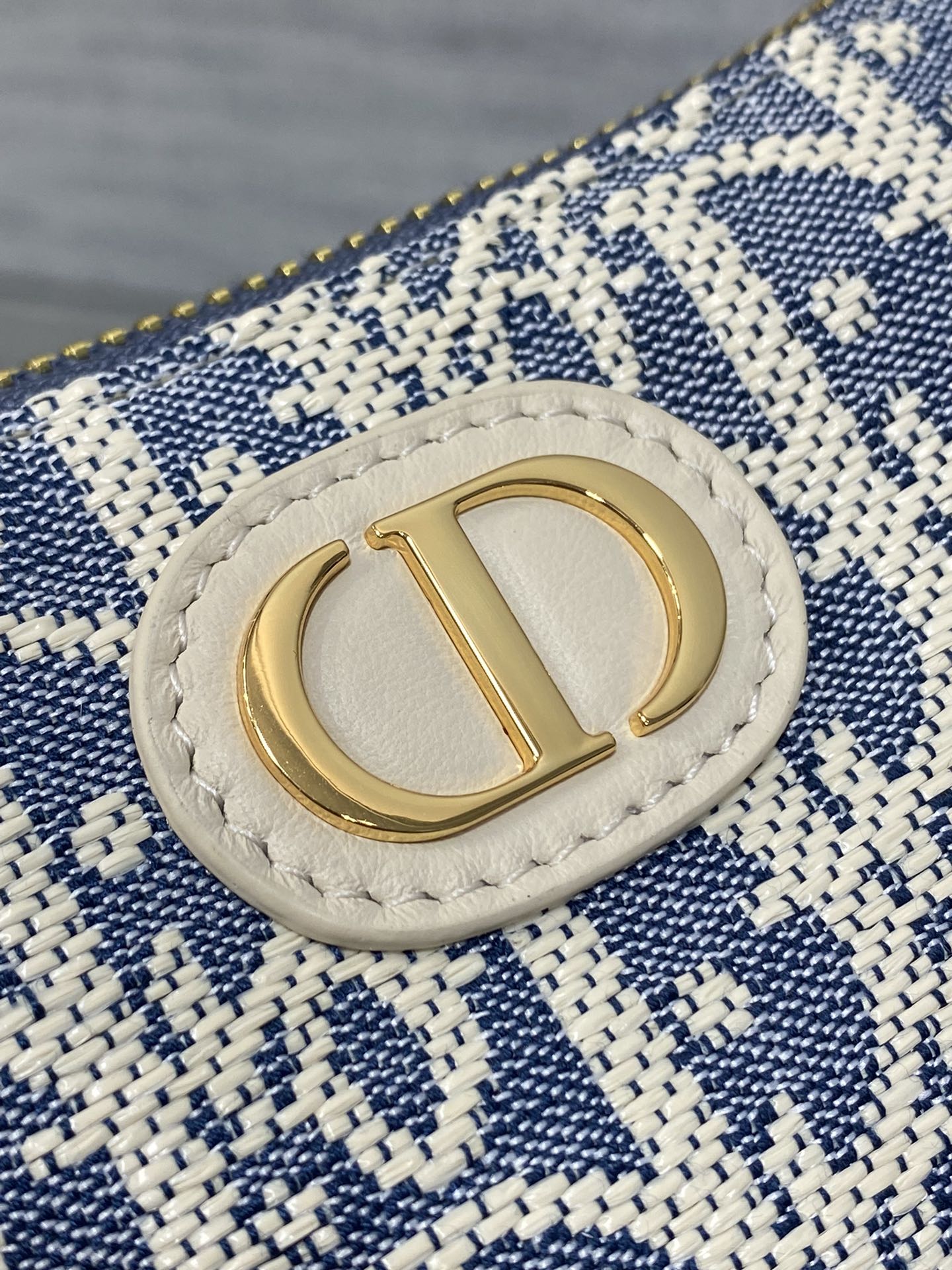 CD Cigale mini bag 26 blue raffia-effect fabric mysite