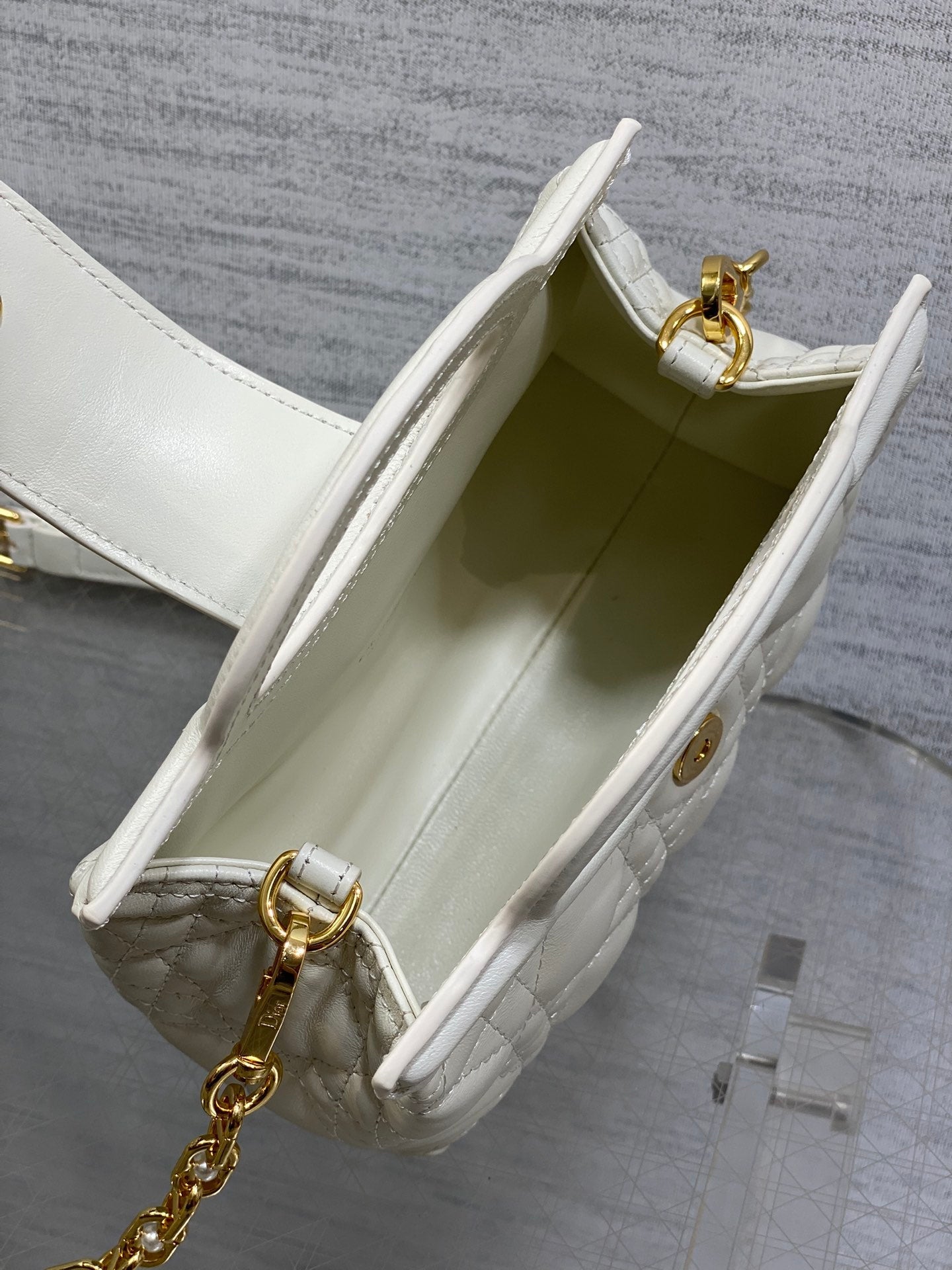 CD Jolie Top Handle Mini Bag 18.5cm White Cannage Lambskin GHW mysite