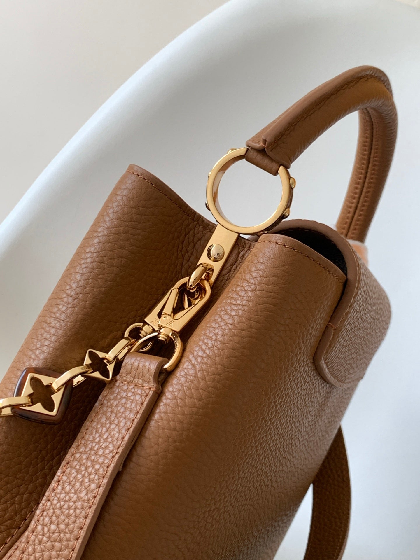 LV Capucine Mini Bag 27cm Brown Gold Taurillon cowhide mysite