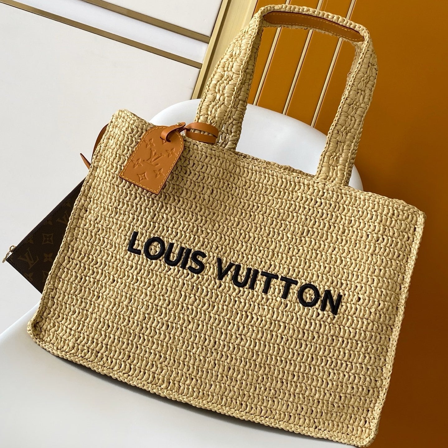 Summer Shopper Tote MM Beige Raffia & Cowhide mysite