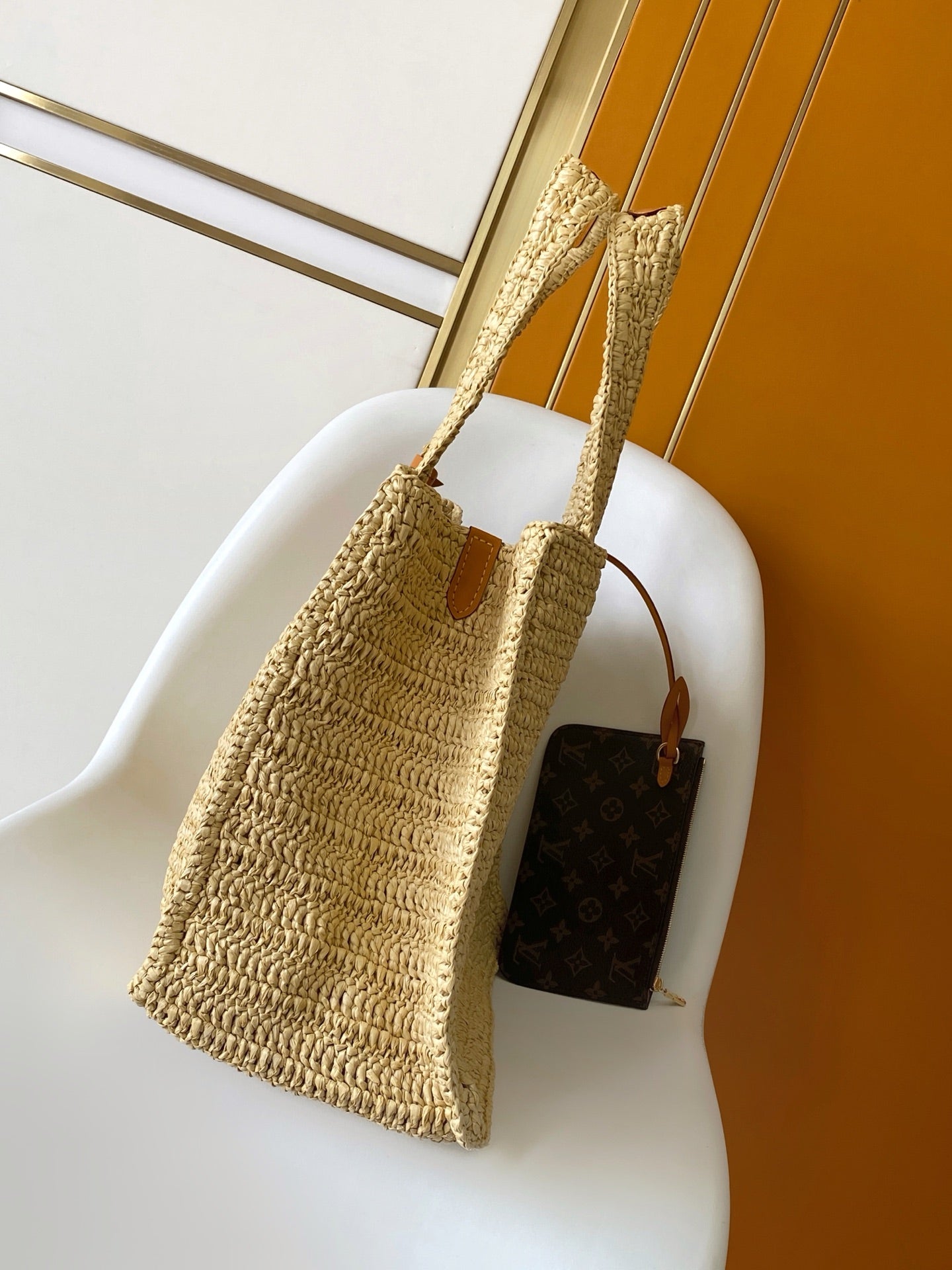 Summer Shopper Tote MM Beige Raffia & Cowhide mysite