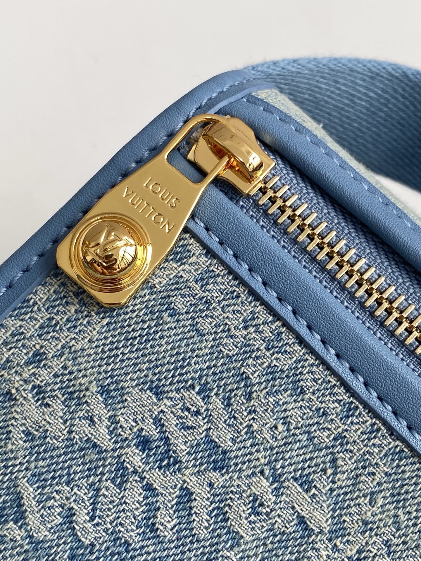 LV Bosphore Mini Handbag 19cm Blue Denim Cotton GHW mysite