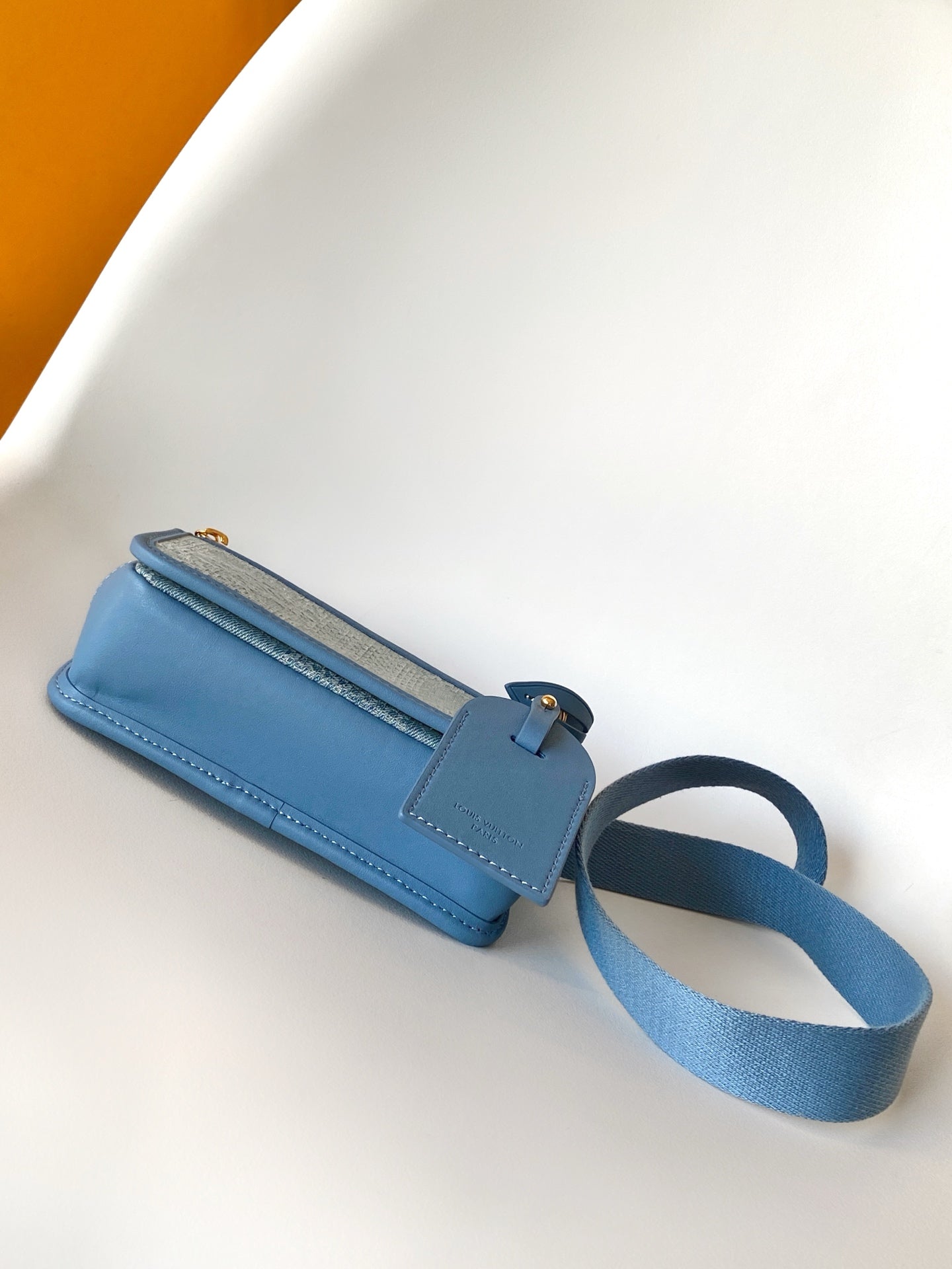 LV Bosphore Mini Handbag 19cm Blue Denim Cotton GHW mysite