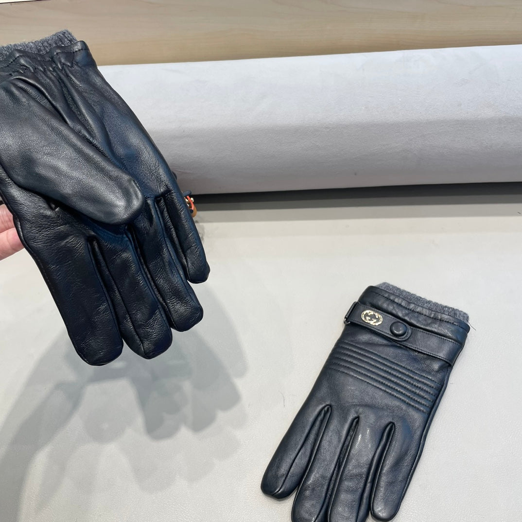 TOUCHSCREEN GLOVES IN BLACK LAMBSKIN MIX WOOL 327782 mysite