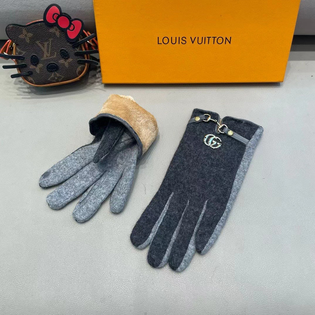 GLOVES IN CHARCOAL MIX LIGHT GRAY WOOL 454558 mysite