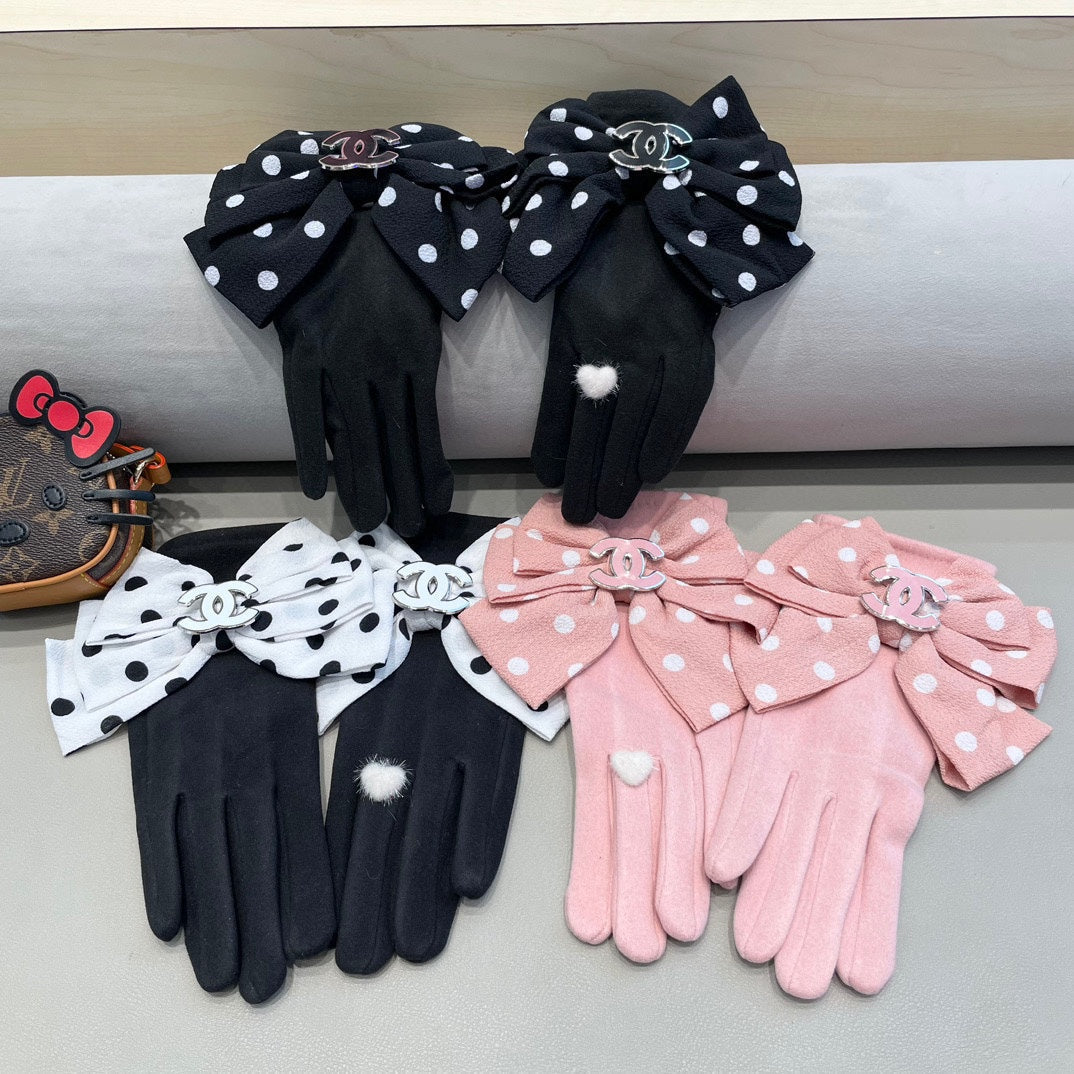 GLOVES IN BLACK MIX WHITE WOOL 454572 mysite