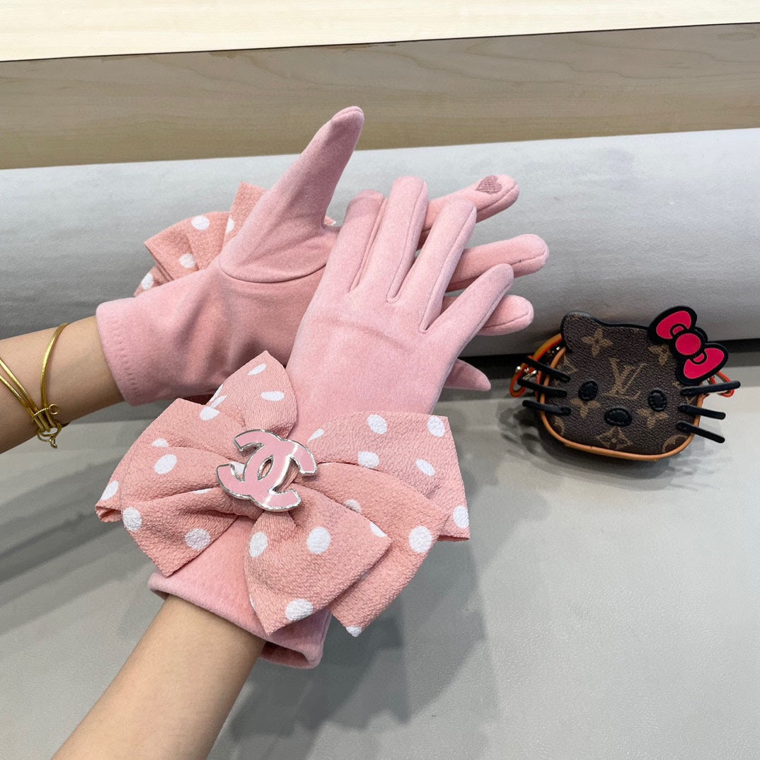 GLOVES IN ROSE PINK MIX WHITE WOOL 454574 mysite