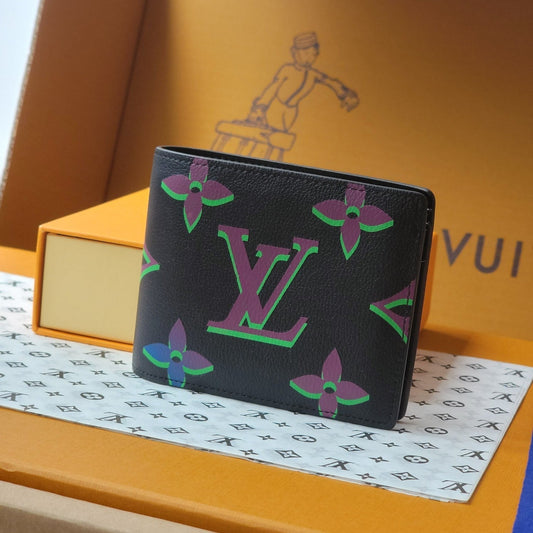 LV M82297 Multiple Wallet Black Borealis Monogram Cowhide mysite