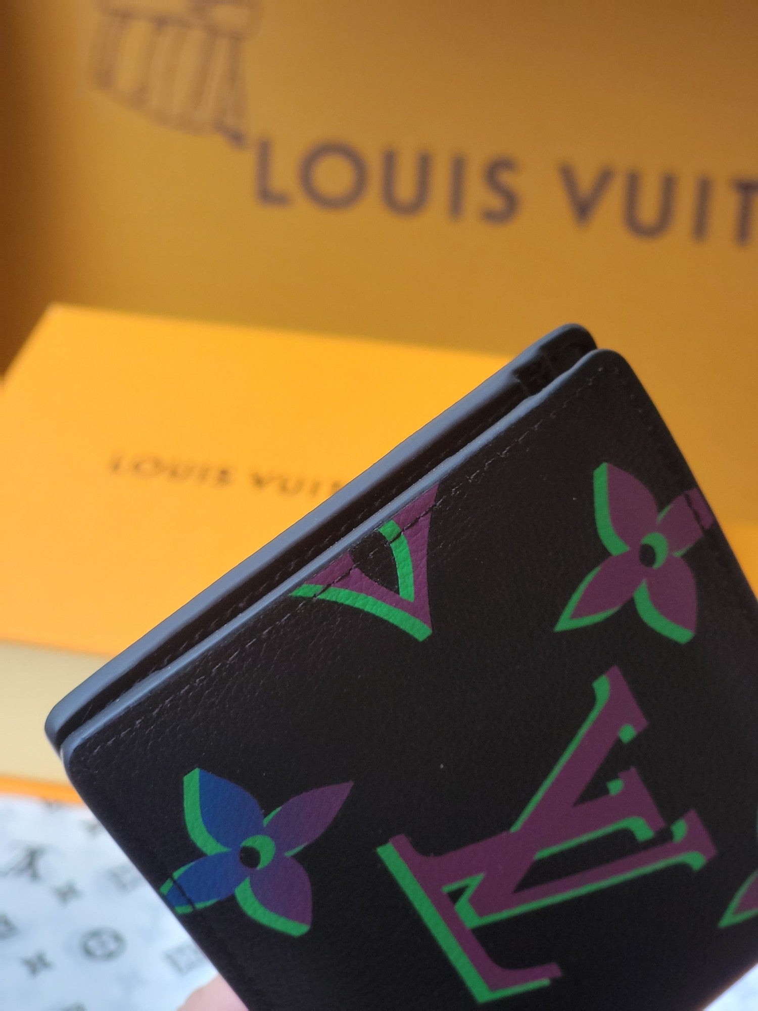 LV M82297 Multiple Wallet Black Borealis Monogram Cowhide mysite