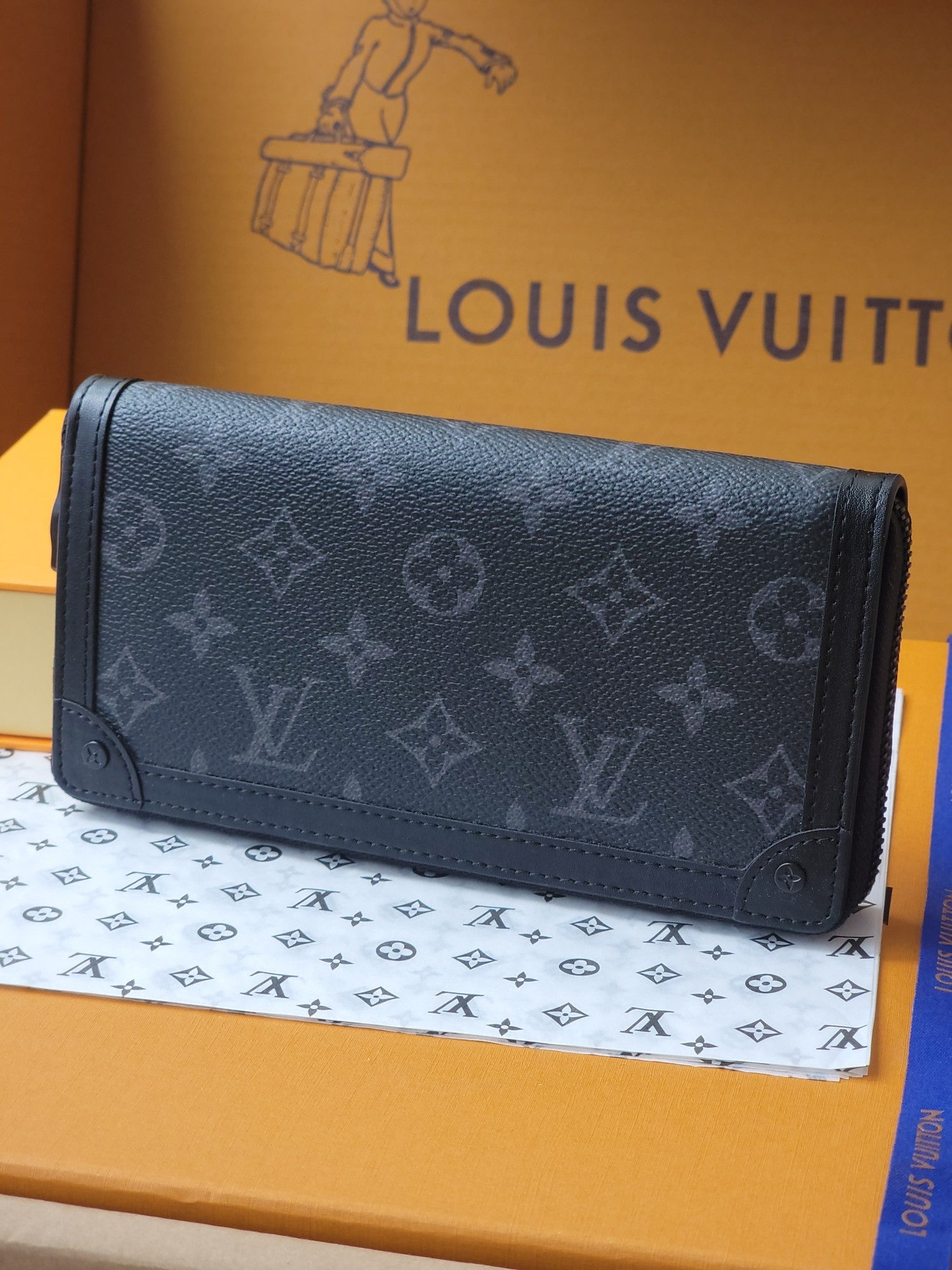 LV Trunk Zippy Wallet Black Monogram Eclipse Canvas mysite