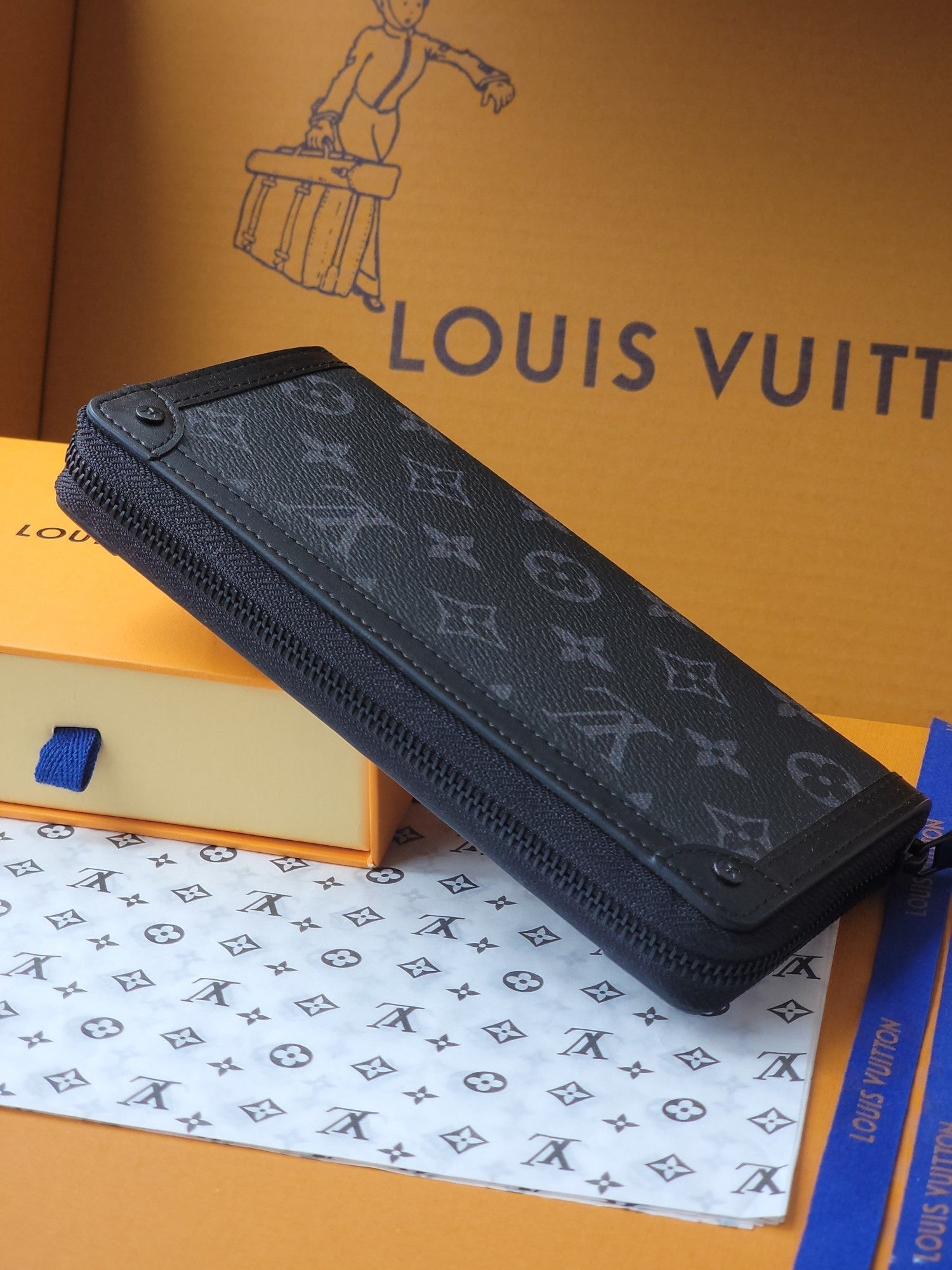 LV Trunk Zippy Wallet Black Monogram Eclipse Canvas mysite