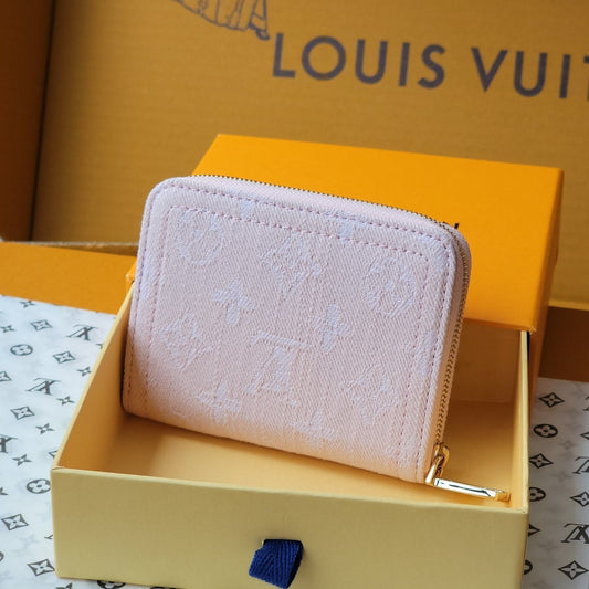 LV Zippy Coin Purse Pink Monogram Denim - Light GHW mysite