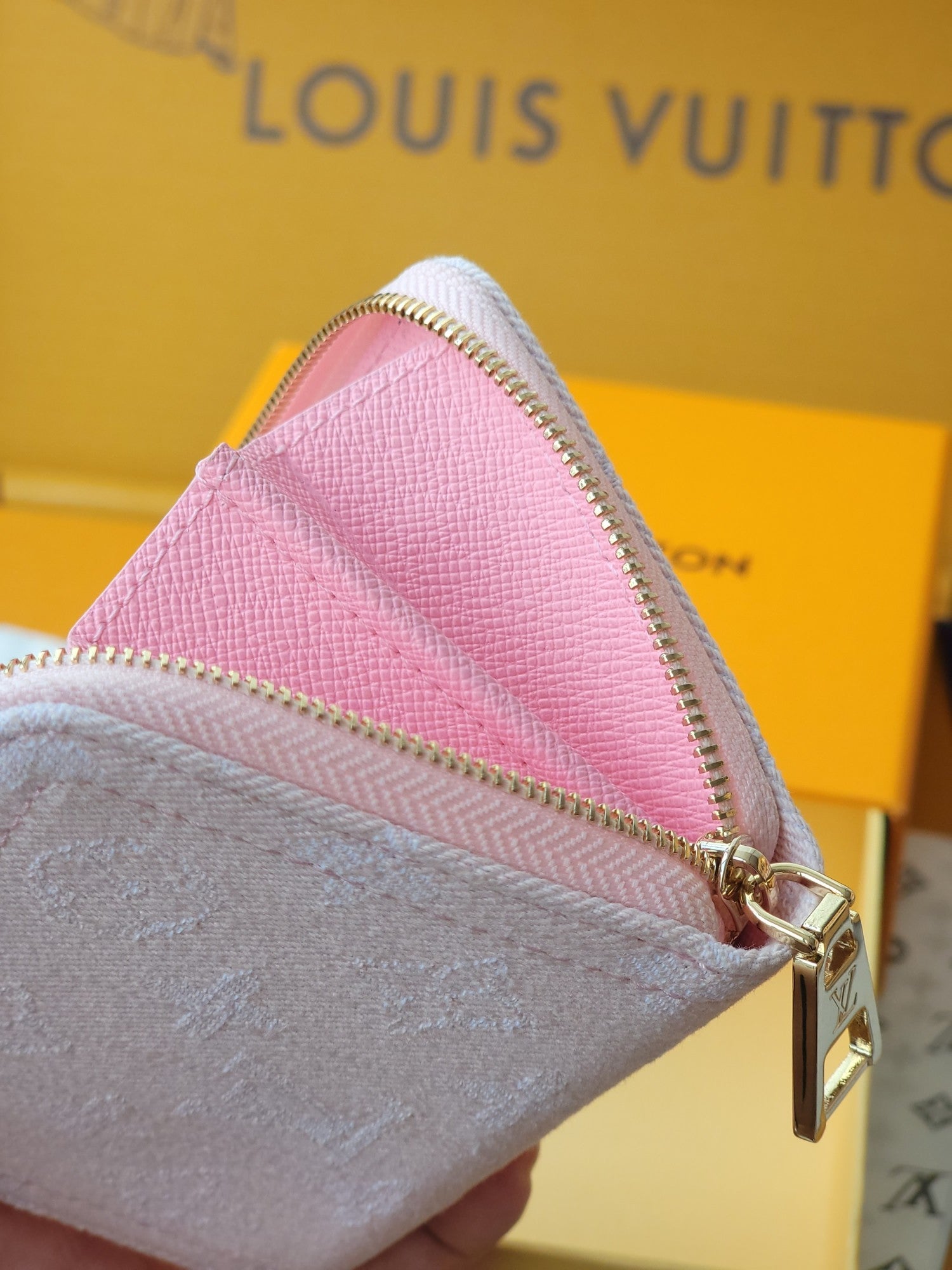 LV Zippy Coin Purse Pink Monogram Denim - Light GHW mysite