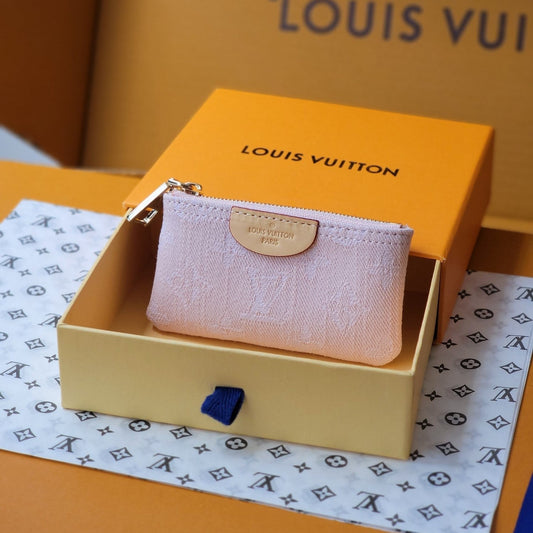 LV Key Pouch Pink Monogram Denim - Light GHW mysite