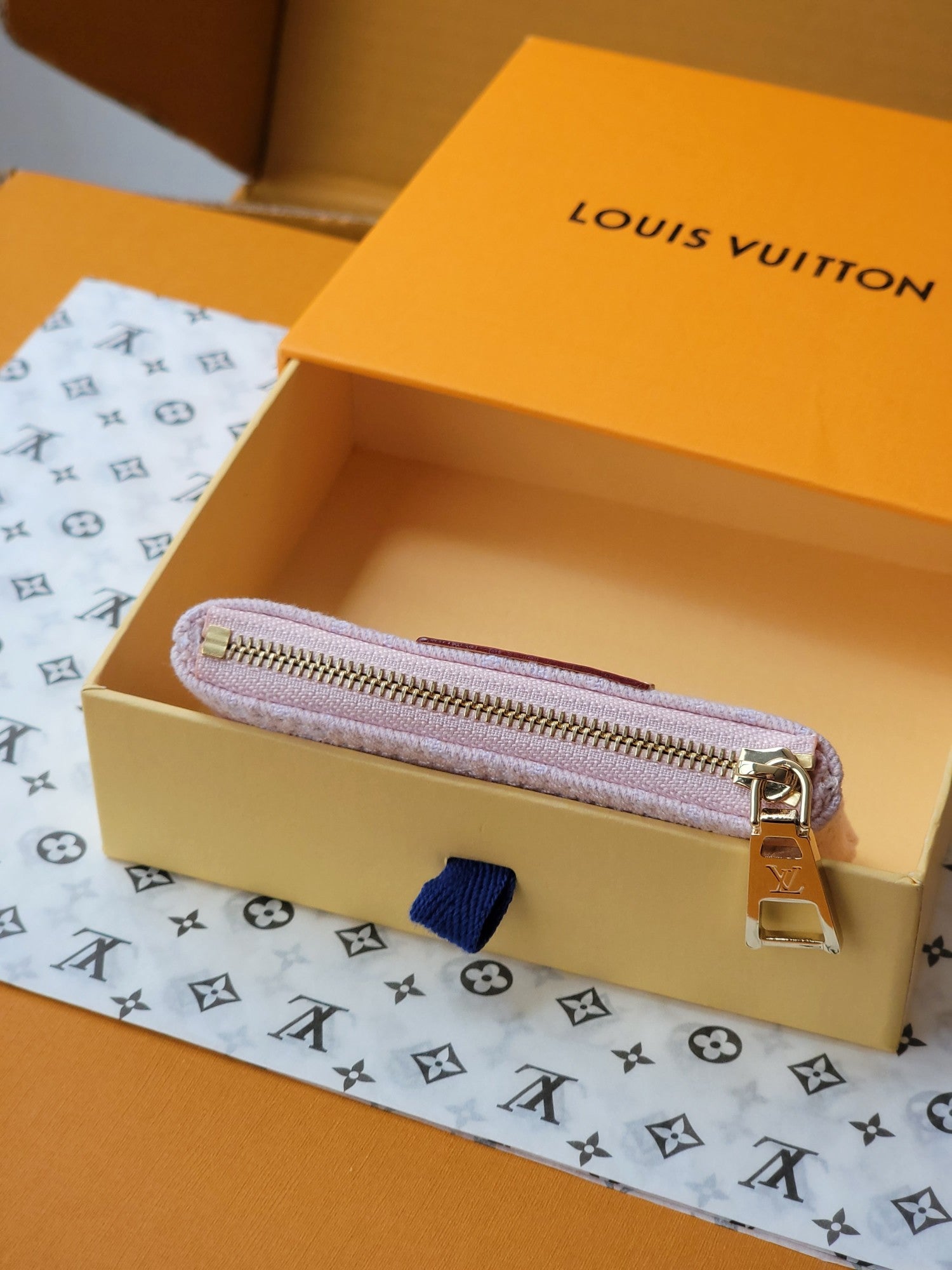 LV Key Pouch Pink Monogram Denim - Light GHW mysite