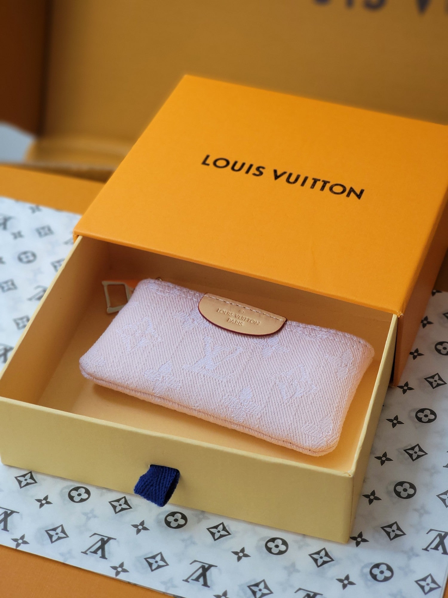 LV Key Pouch Pink Monogram Denim - Light GHW mysite