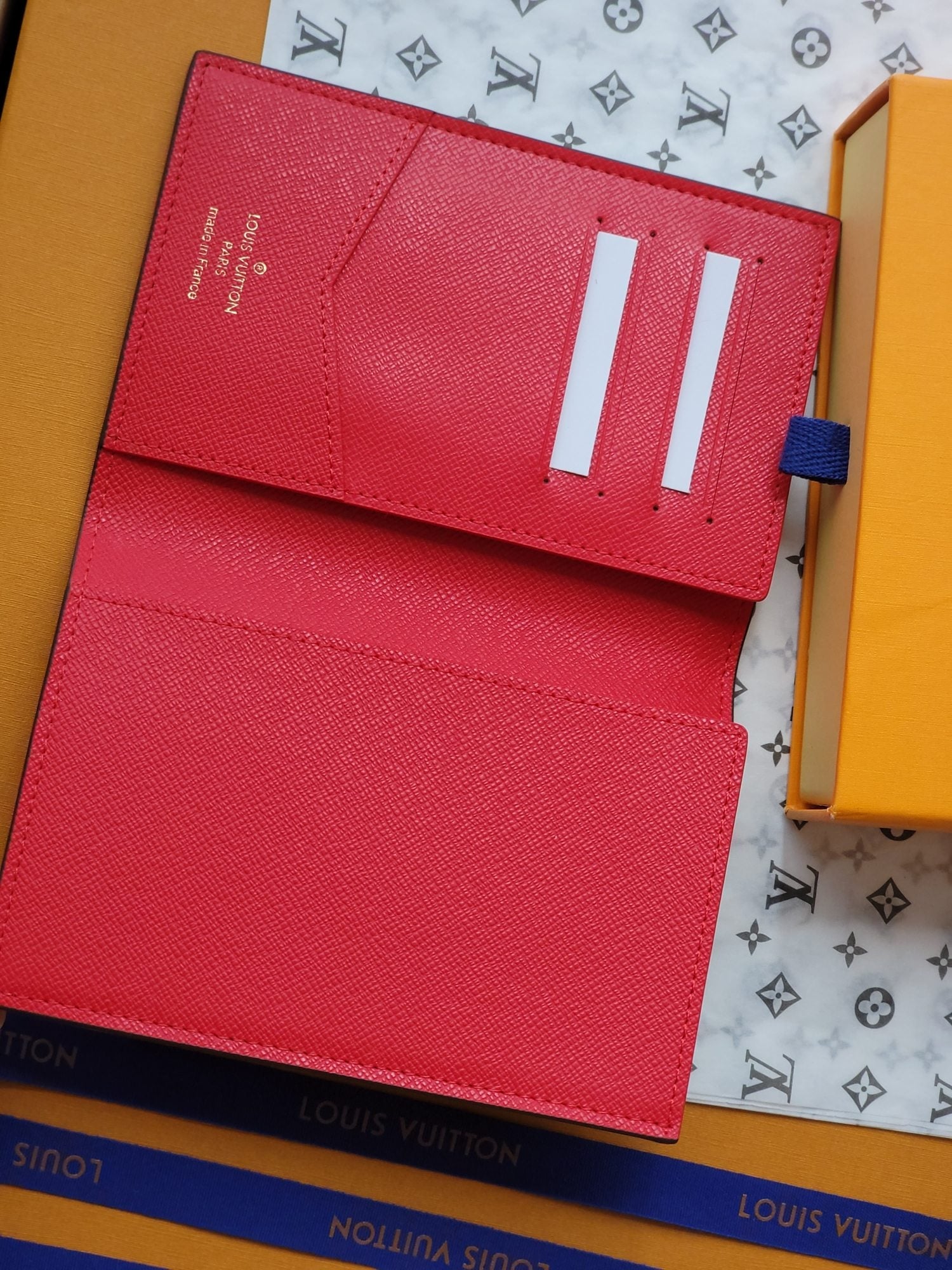 LV Passport Cover Red Monogram Vivienne Paris Lining mysite
