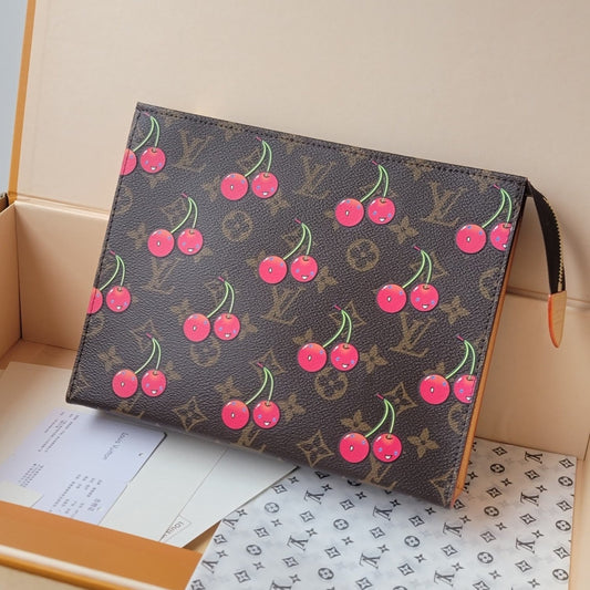 LV x TM M14372 Toiletry Pouch Brown Monogram Canvas With Cherry Motif mysite