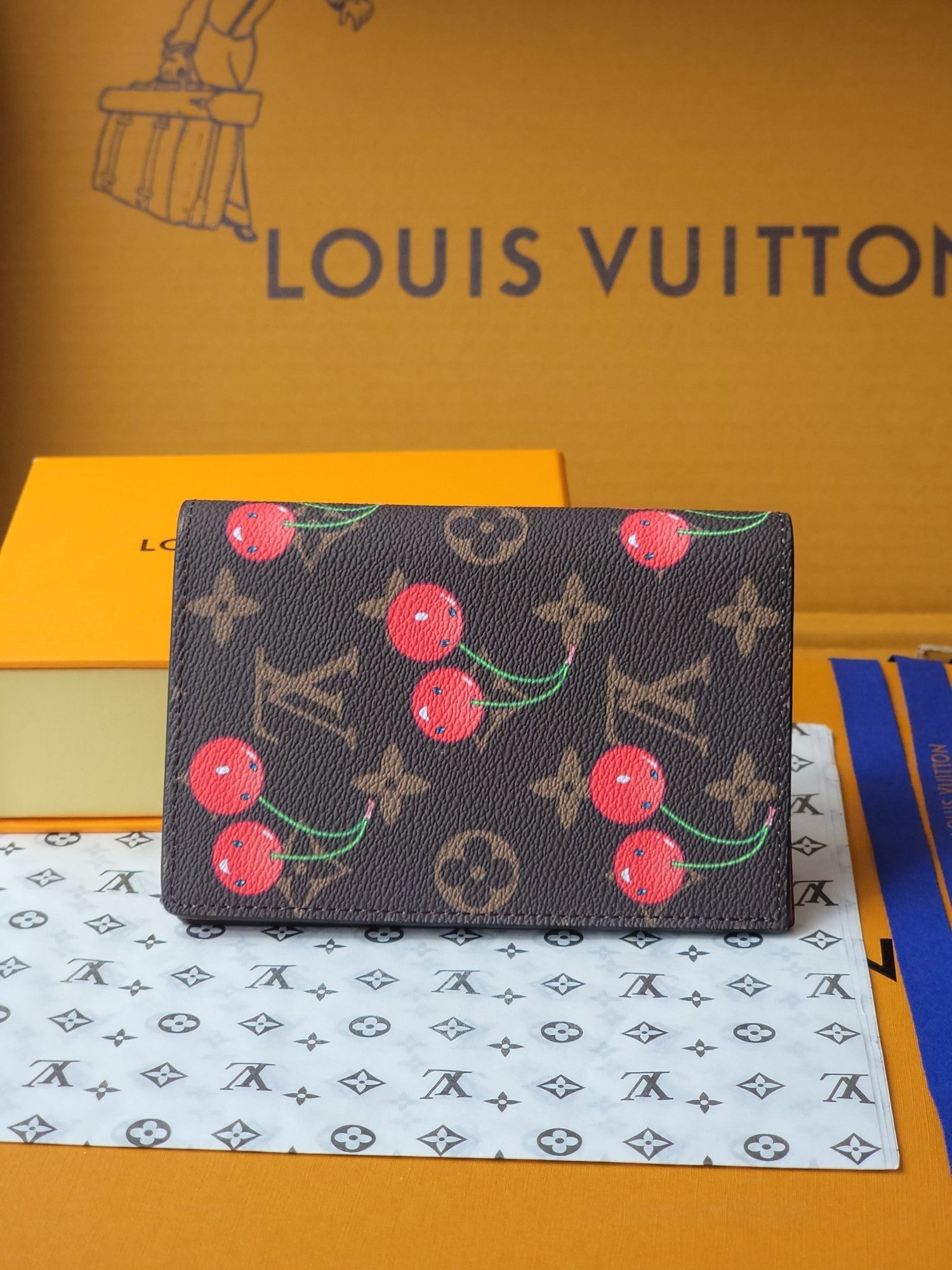LV x TM Passport Cover Brown Monogram Canvas With Cherry Motif mysite