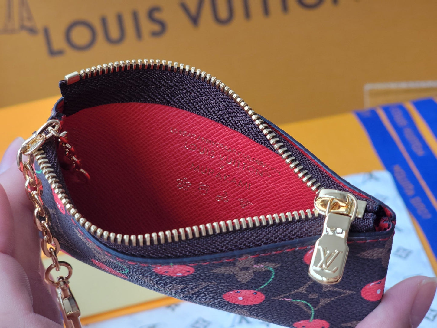 LV x TM Pochette Cre Coin Purse Brown Monogram Canvas With Cherry Motif mysite