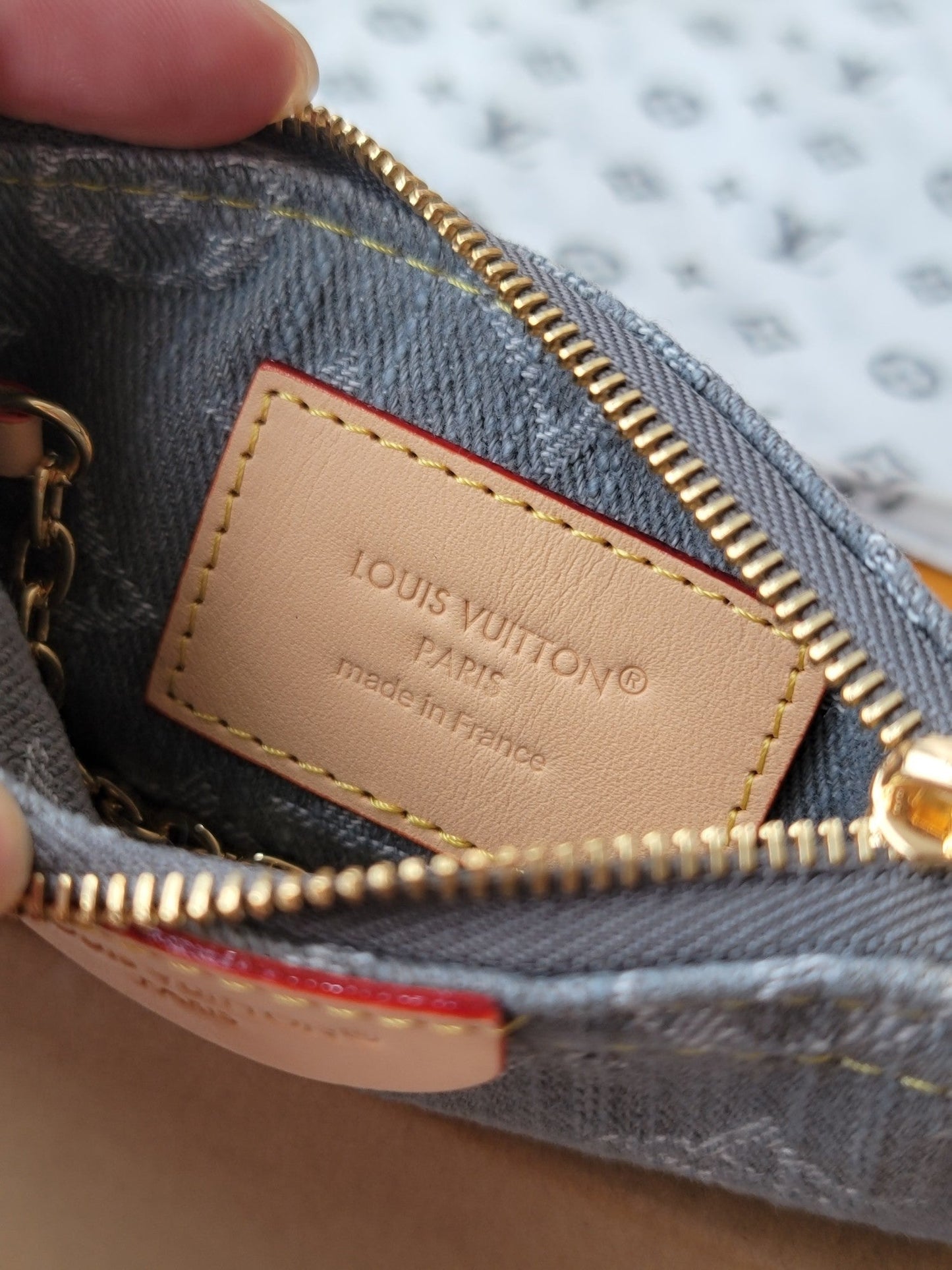 LV Key Pouch Grey Monogram Denim - Light GHW mysite