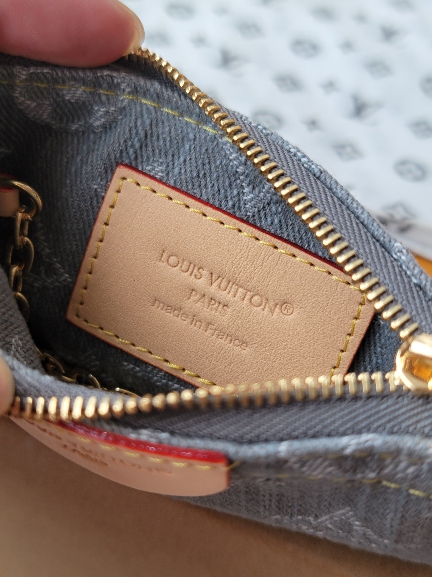 LV Key Pouch Grey Monogram Denim - Light GHW mysite