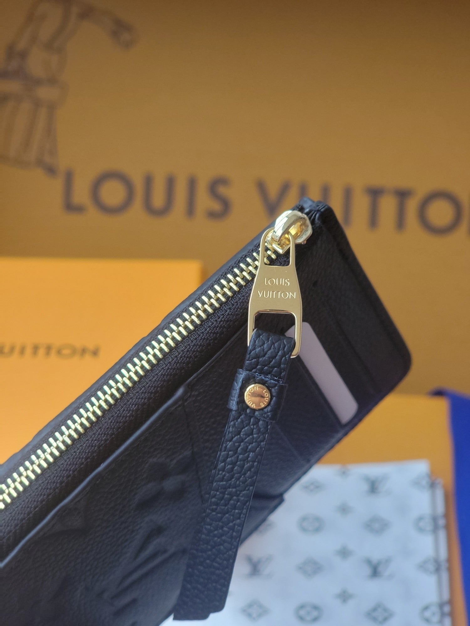 LV Card Holder Recto Verso Black Monogram Empreinte Cowhide GHW mysite