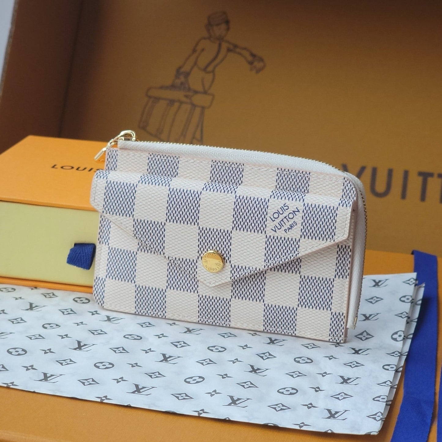 LV Card Holder Recto Verso White Damier Canvas & Cowhide GHW mysite