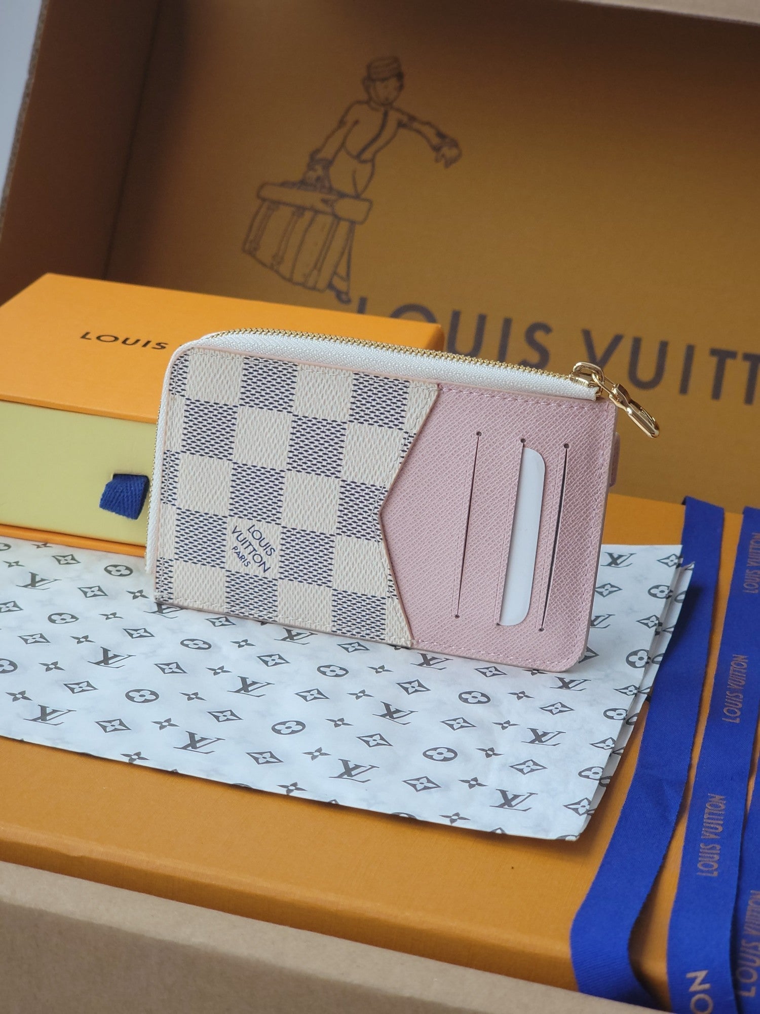 LV Card Holder Recto Verso White Damier Canvas & Cowhide GHW mysite