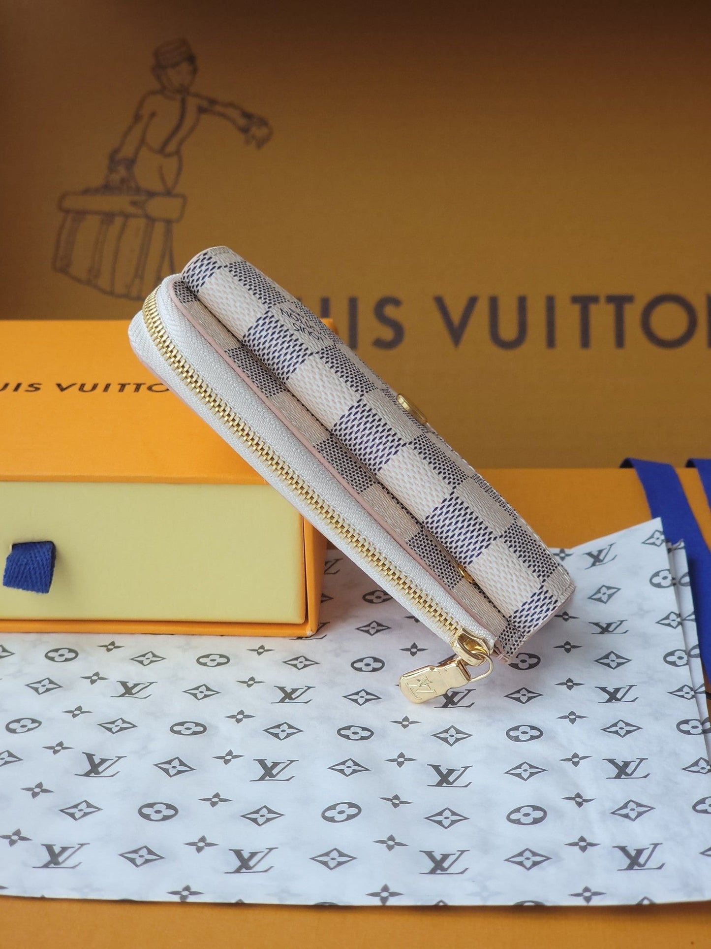 LV Card Holder Recto Verso White Damier Canvas & Cowhide GHW mysite