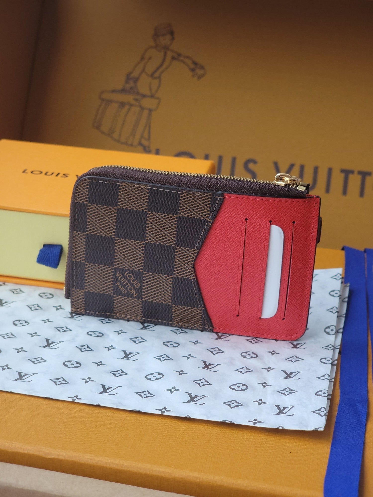 LV Card Holder Recto Verso Brown Damier Canvas & Cowhide GHW mysite